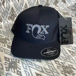 Fox Men's Black Baseball Cap with Gray Logo